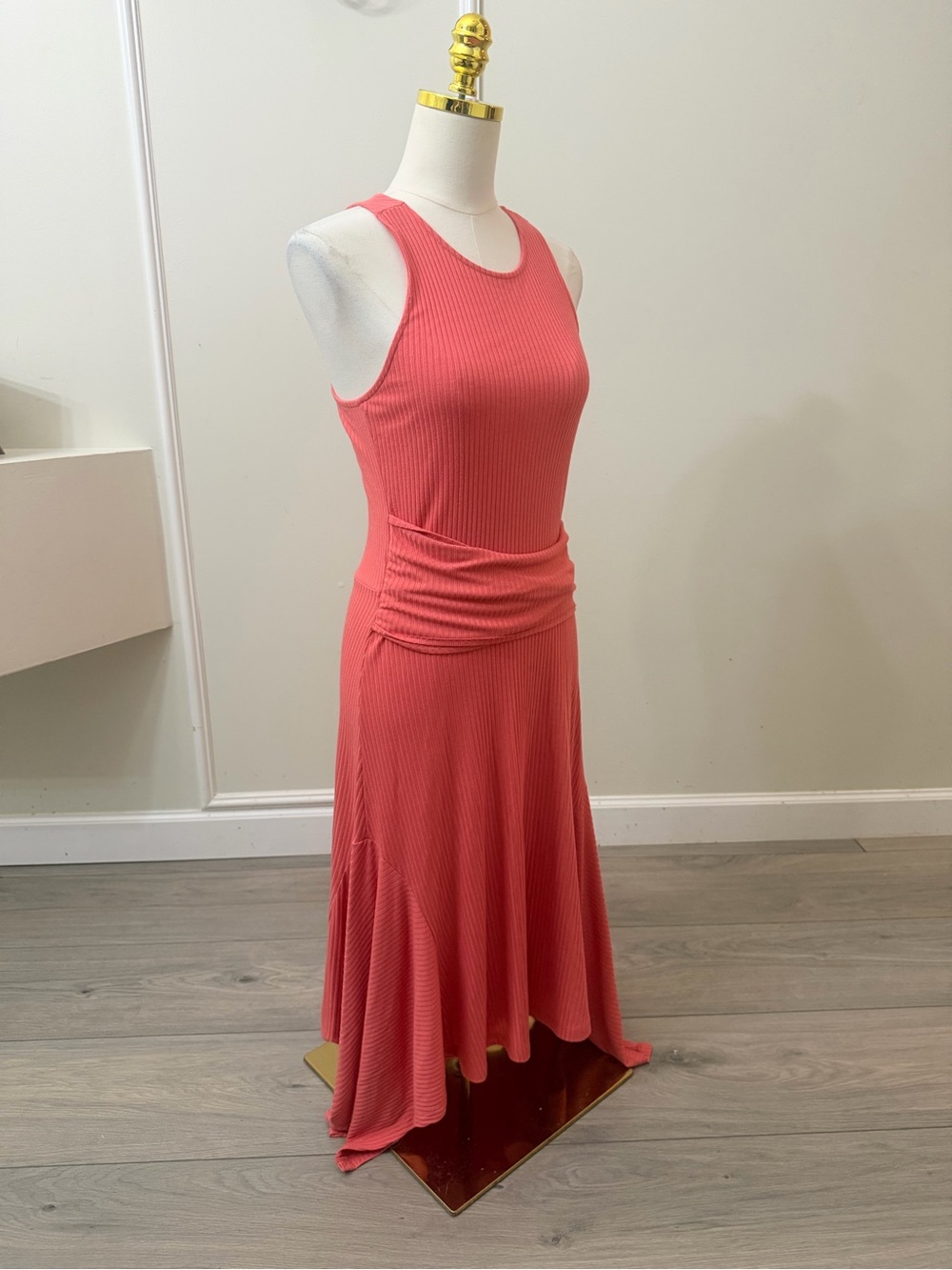 Anthropologie Coral Sleeveless Ribbed Maxi Dress - Picture 4 of 6